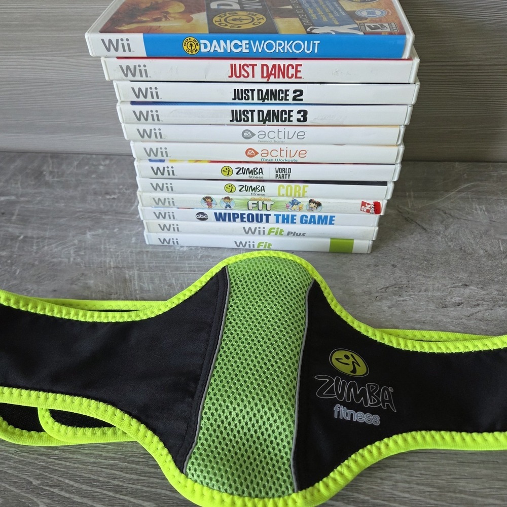 12 Nintendo Wii Game Lot Bundle Just Dance 1 2 3 Workout Zumba Cardio Wipeout